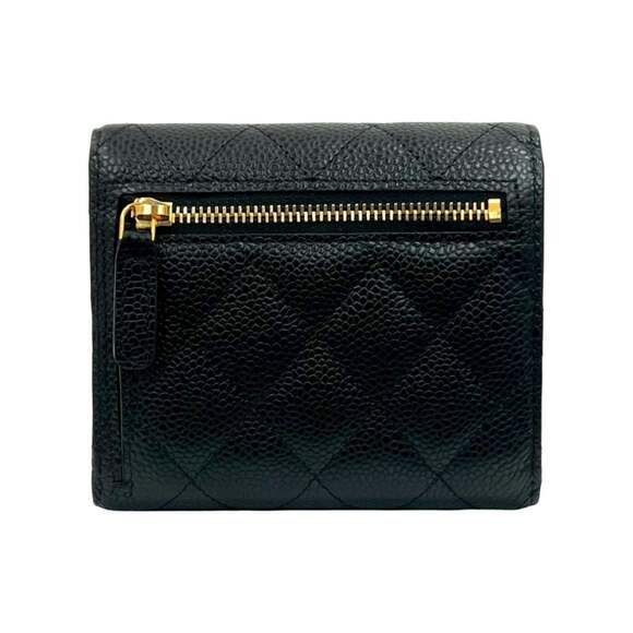 CHANEL Authentic Black Caviar Leather Logo Wallet - Picture 2 of 10